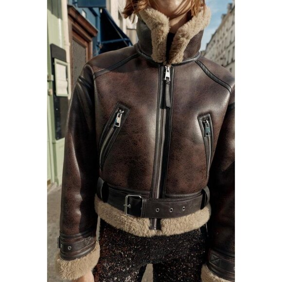 ZARA SHORT DOUBLE-FACED JACKET - Picture 6 of 9